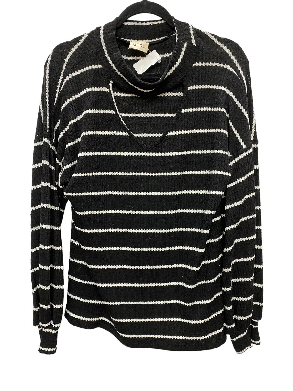 women's long sleeve tops with moisture-wicking materialTop Long Sleeve By Bibi In Striped Pattern, Size: M