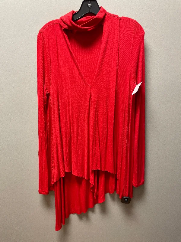 women's long sleeve tops for special occasionsTop Long Sleeve By Free People In Red, Size: S