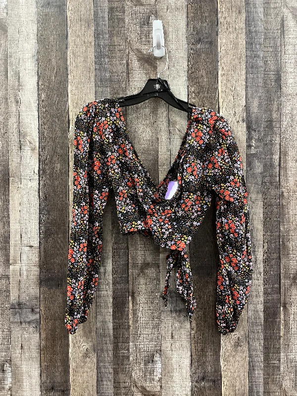 women's long sleeve tops with thermal liningTop Long Sleeve By Forever 21 In Floral Print, Size: M