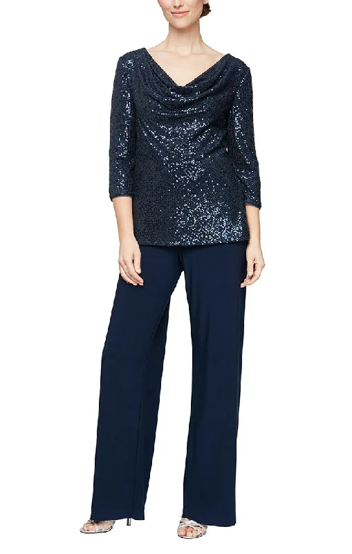 women's solid color dressesAlex Evenings 8196808 - Pantsuit