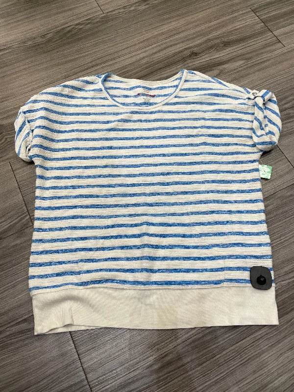 women's T-shirts with embroidery detailsStriped Pattern Top Short Sleeve Style And Company, Size M