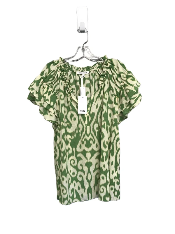 women's T-shirts with tie-dye patternsGreen Top Short Sleeve By Rose And Olive, Size: 1x