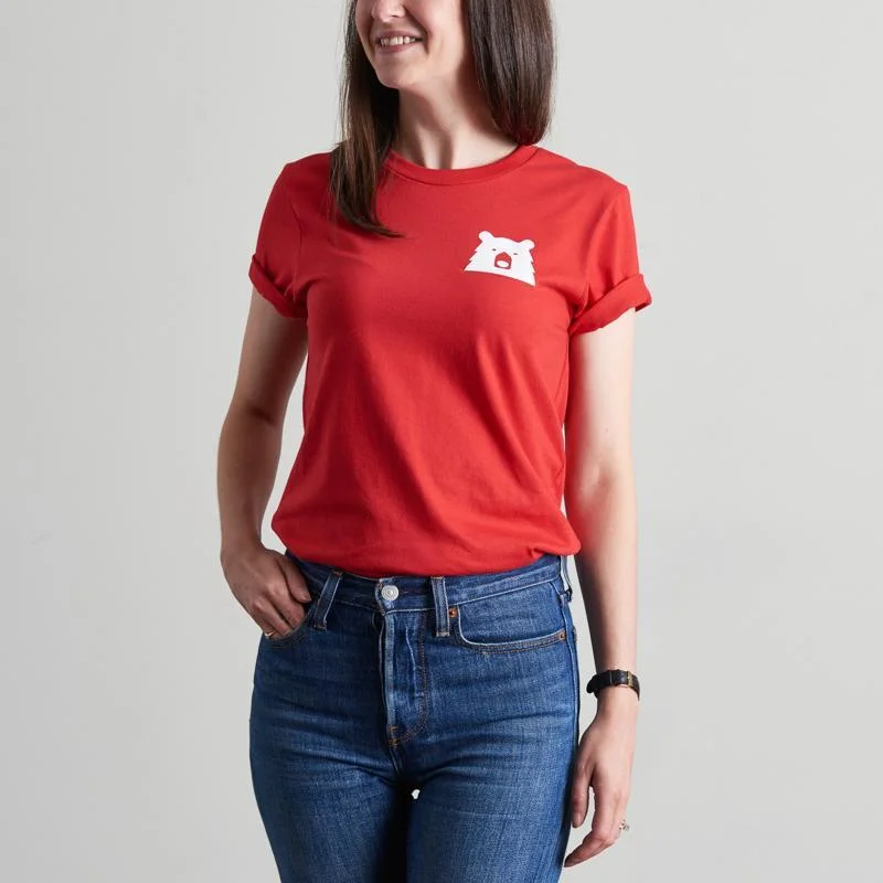 women's tops for those who appreciate subtle and muted tonesMascot Tee (Red + White)