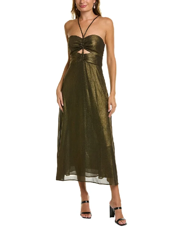 women's maternity dressesBoden Metallic Halter Midi Dress