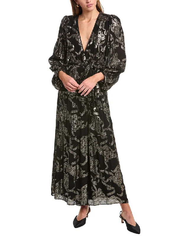 women's curve-hugging dressesba&sh Fil Coupe Maxi Wrap Dress