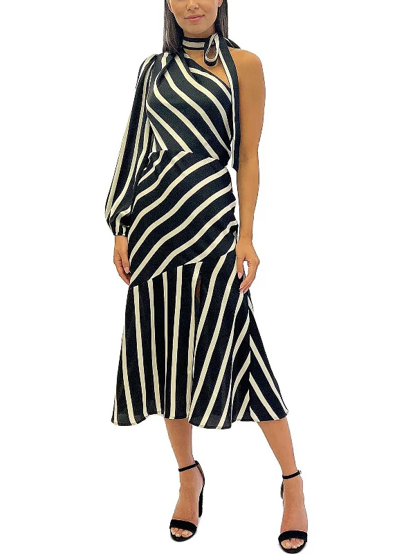 women's business casual dressesWomens Satin Striped Midi Dress