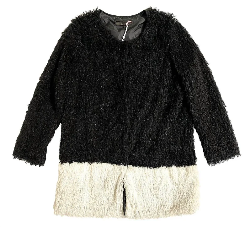 women's coats for breastfeeding mothersWomen's Faux Fur Two Tone Jacket In Multicolor