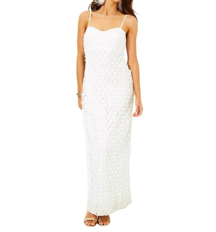 women's A-line dressesGillian Lace Maxi Slip Dress In White