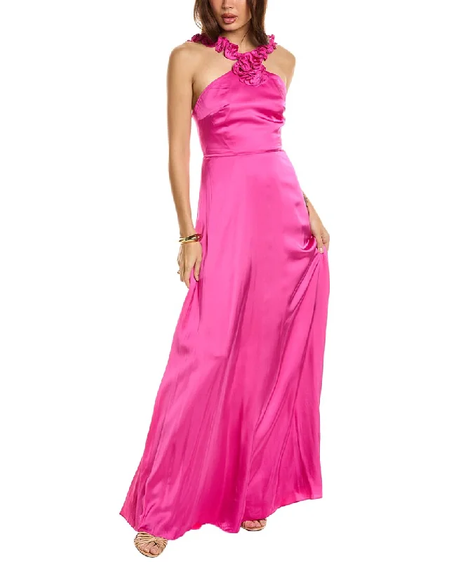 women's midi dressesAMUR Priyanka Rosette Maxi Dress