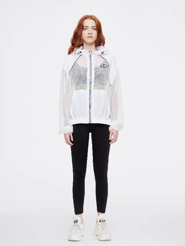 women's coats with sheer overlaysWhite Mesh Jacket