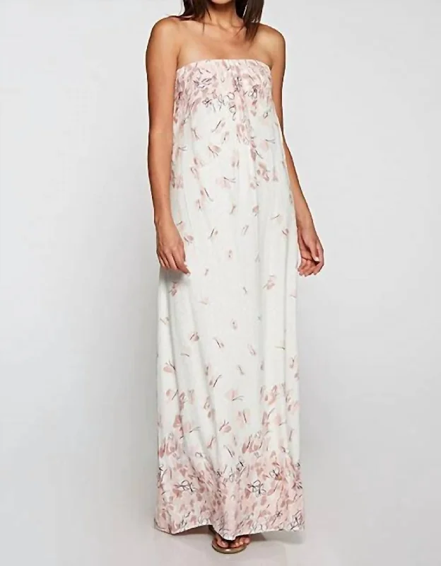 women's bespoke dressesFloral Halter Tie Maxi Dress In Cream