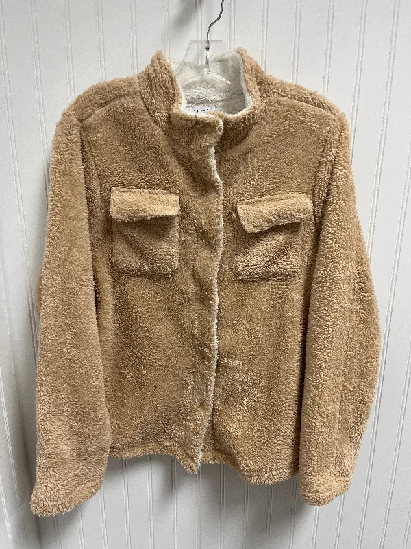 women's coats for cocktail partiesCoat Faux Fur & Sherpa By Olivia Sky In Tan, Size: Xl