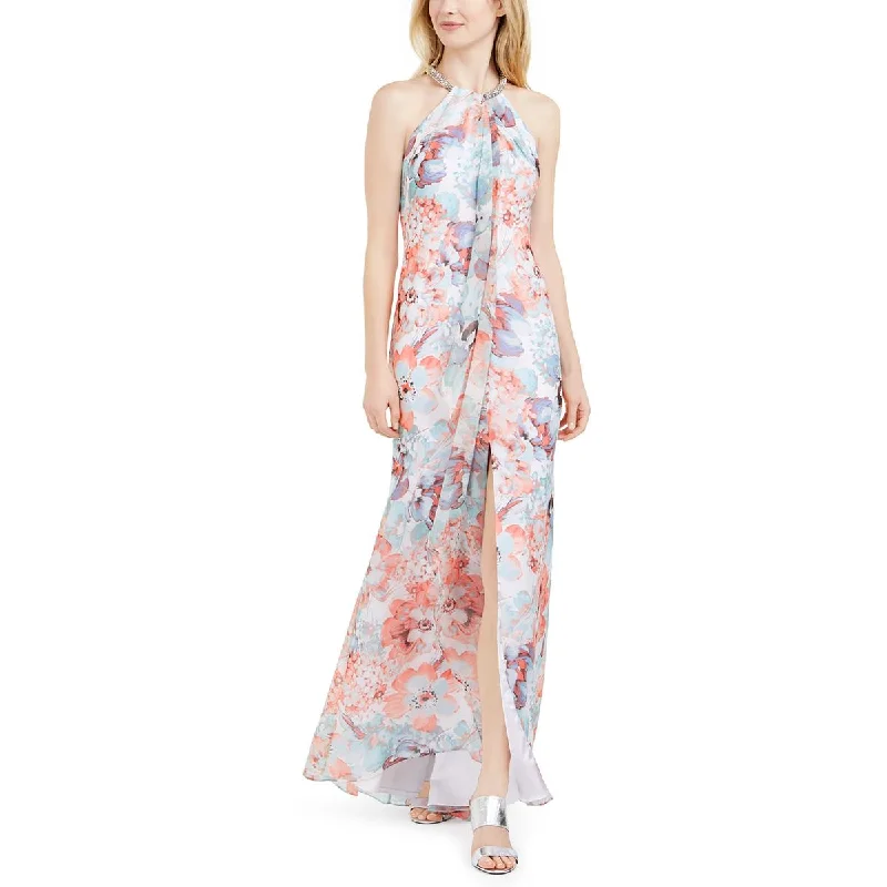 women's high-low dressesWomens Floral Maxi Evening Dress