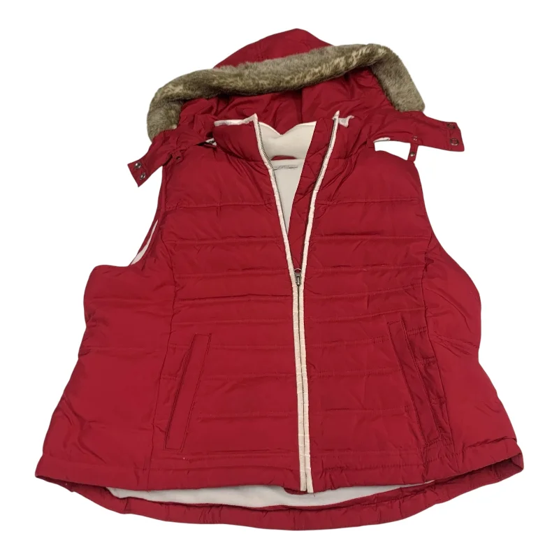 women's coats for hikingVest Faux Fur & Sherpa By Loft In Red, Size: M