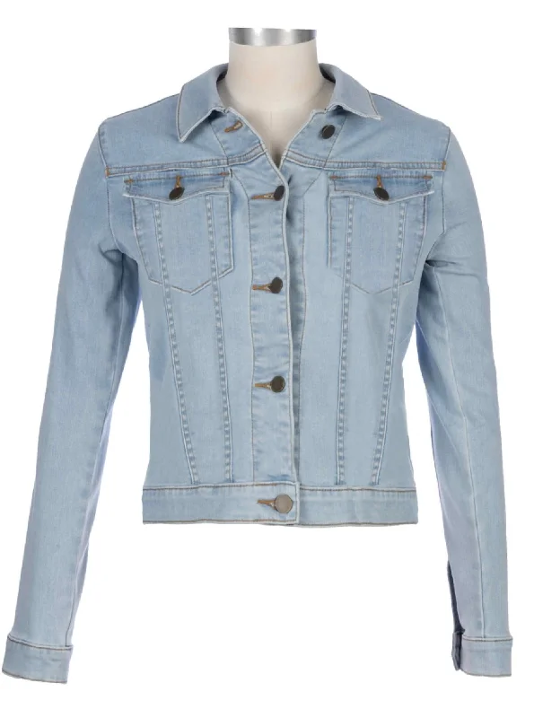 women's coats with military-inspired designsJulia Crop Denim Jacket In Investigate Wash