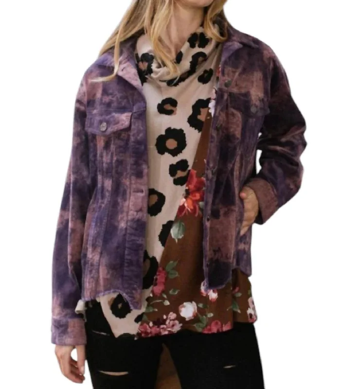 women's trench coatsMineral Ripple Shacket In Purple