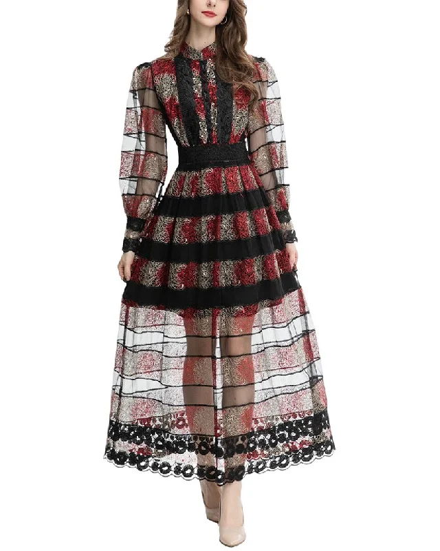 women's flutter-sleeved dressesLIONELLO SALVI Maxi Dress