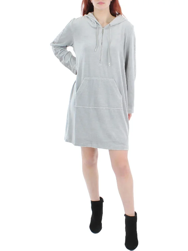 women's boho dressesWomens Velour Mini Sweatshirt Dress