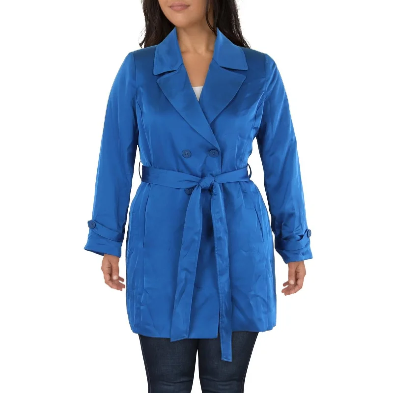 women's coats with velvet finishesWomens Satin Midi Trench Coat