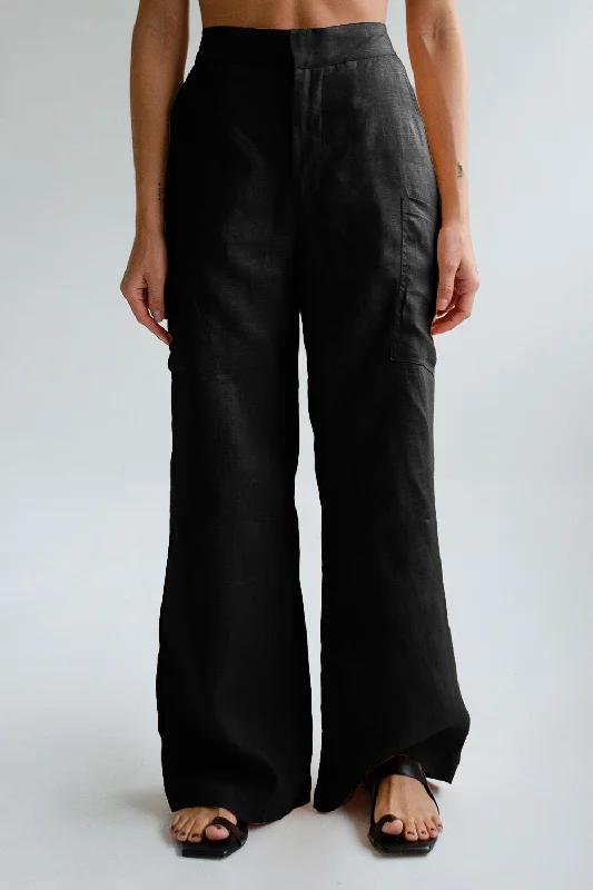 Carpenter Linen Pant - Black