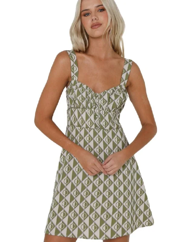 women's off-the-shoulder dressesLacey Geo Print Mini Dress