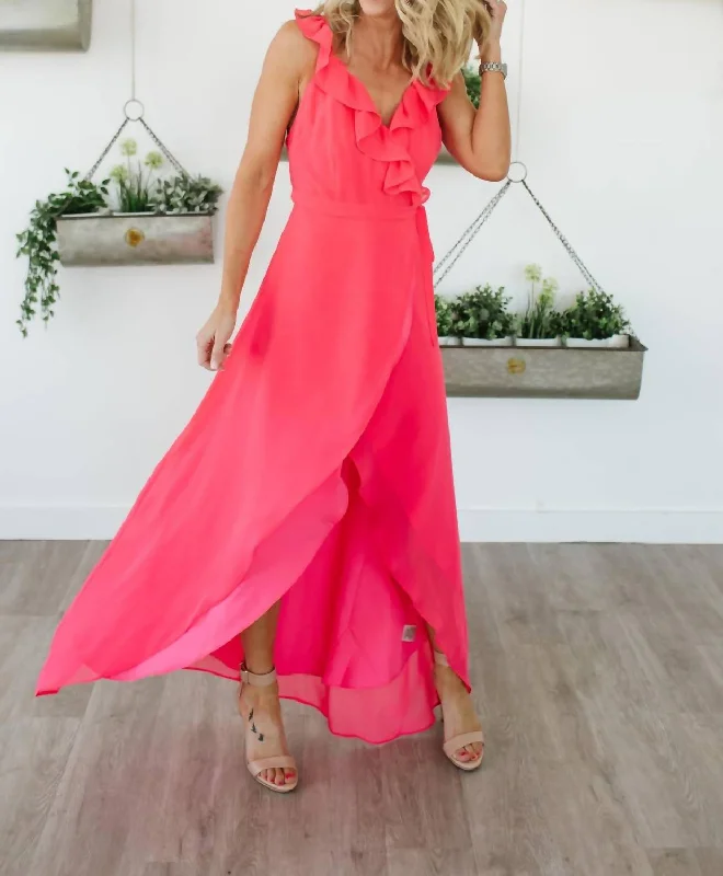 women's lightweight dressesFormation Cross Back Maxi Dress In Hot Pink