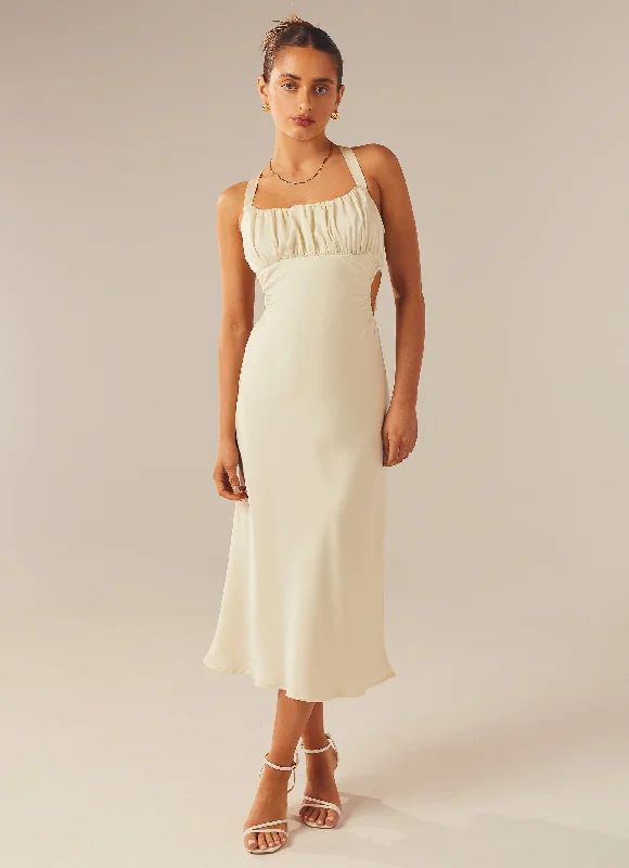 women's tall dressesAvery Midi Dress - Ivory