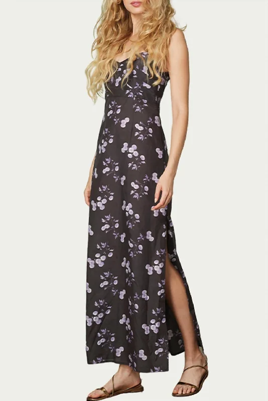 women's maxi dressesLivie Floral-Print Cotton Maxi Dress In Black