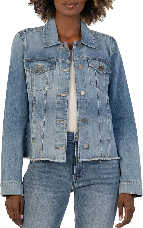 women's coats with thigh-high slitsDiagnosed Denim Julia Jacket