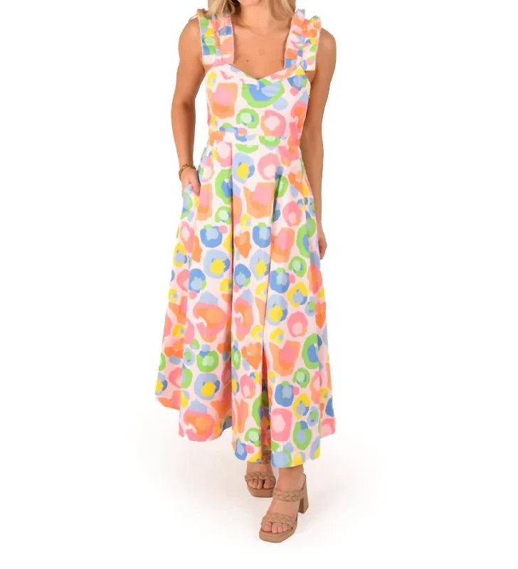 women's off-the-shoulder dressesEmpire Maxi Dress In Candy Cheetah