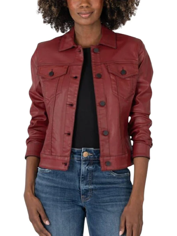 women's wool coatsJulia Crop Jacket In Red