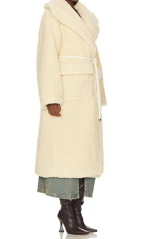 women's coats for business casual attireMarianna Gabriella Robe Coat In Wheat