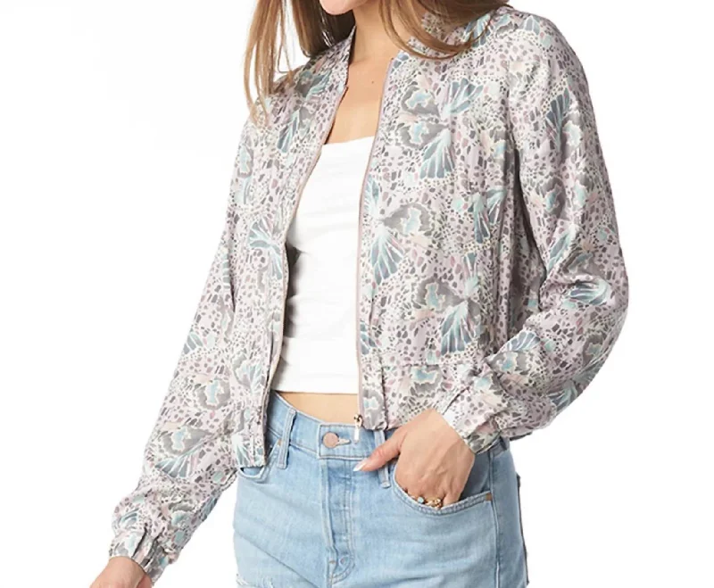 women's down coatsMindi Patterned Jacket In Pebble Butteryfly