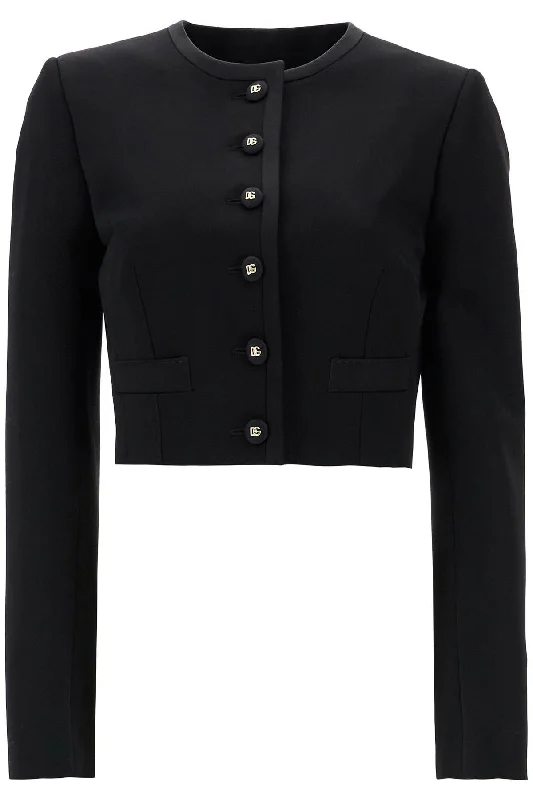 women's coats with zippersDolce & Gabbana Women's  Wool Blazer With Logo Buttons