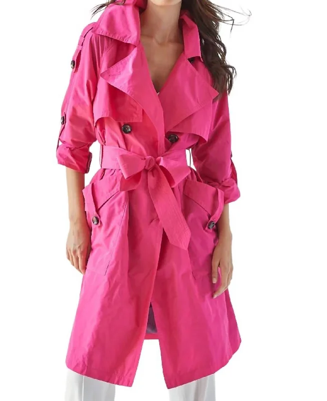 women's coats for those who value both style and comfortRaphael Trench Coat In Fuchsia