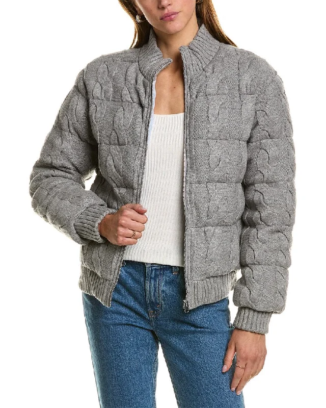 women's coats for cozy nights inCentral Park West Aubrey Cable Puffer Jacket