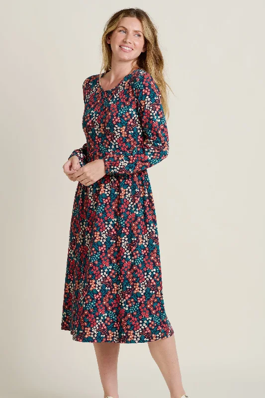 women's silk dressesWinter Ditsy Midi Dress