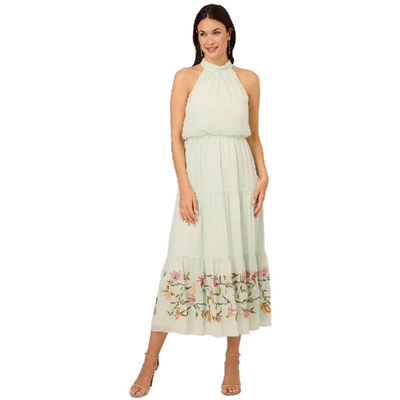 women's pastel dressesWomens Chiffon Embellished Maxi Dress