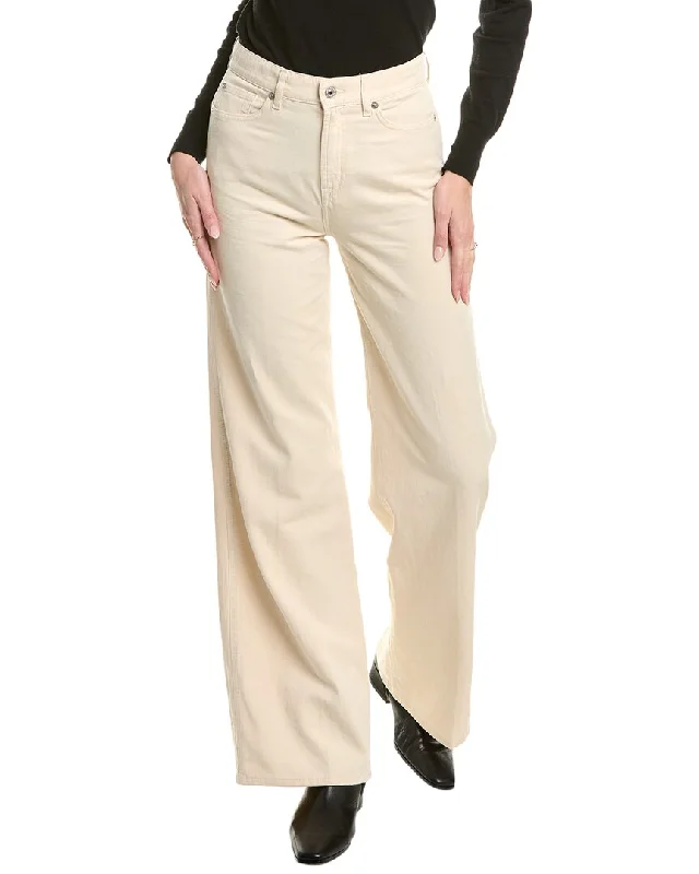 women's high-slung pants7 For All Mankind Lotta Linen-Blend Oat Jean