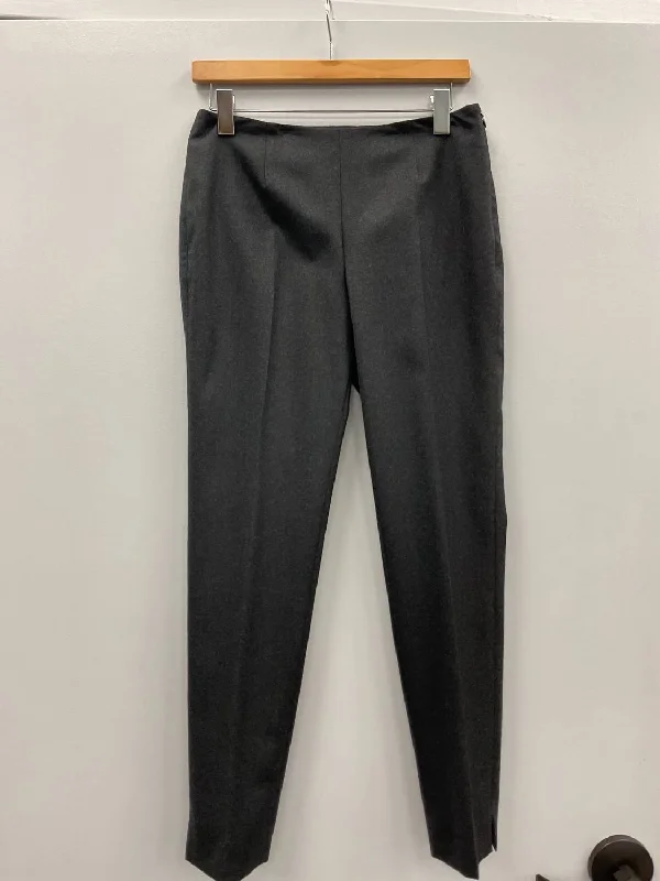 women's leggingsCharcoal Flat Front Side Zip Wool Pant