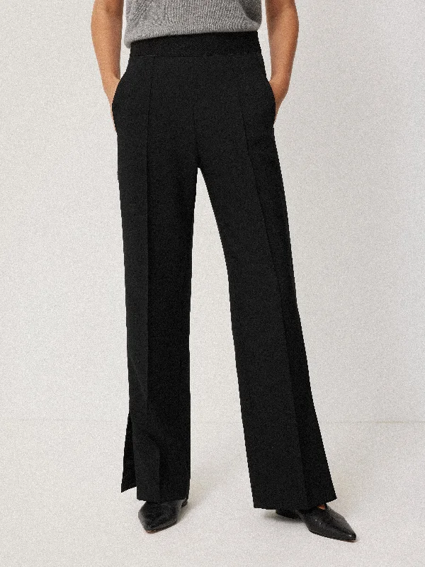 women's formal pantsCrepe Split Hem Jogger | Black