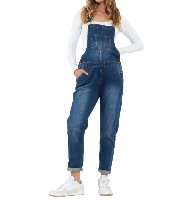 women's button-fly pantsDenim Overalls In Indigo