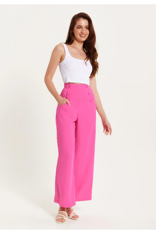 women's winter pantsLiquorish Pink Wide Leg Trousers