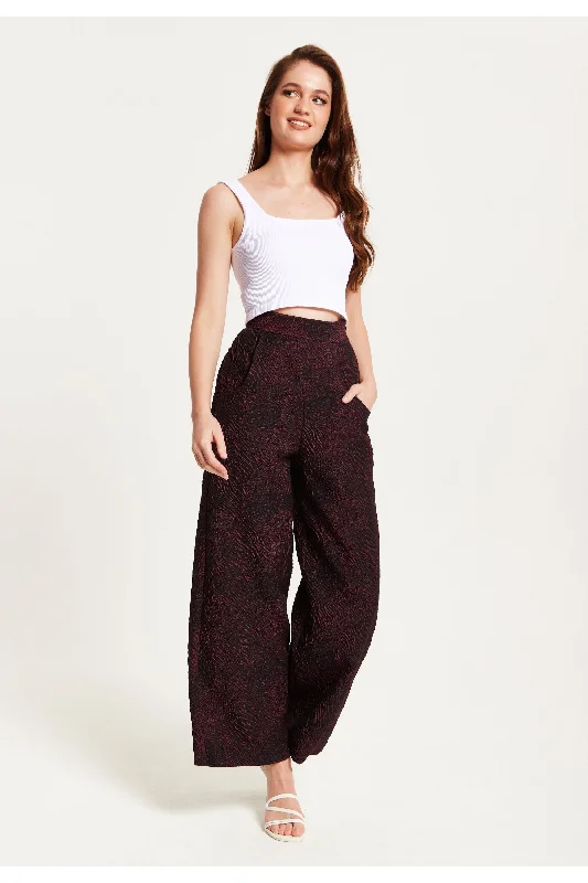 women's hot pantsLiquorish Wine Wide Leg Trousers