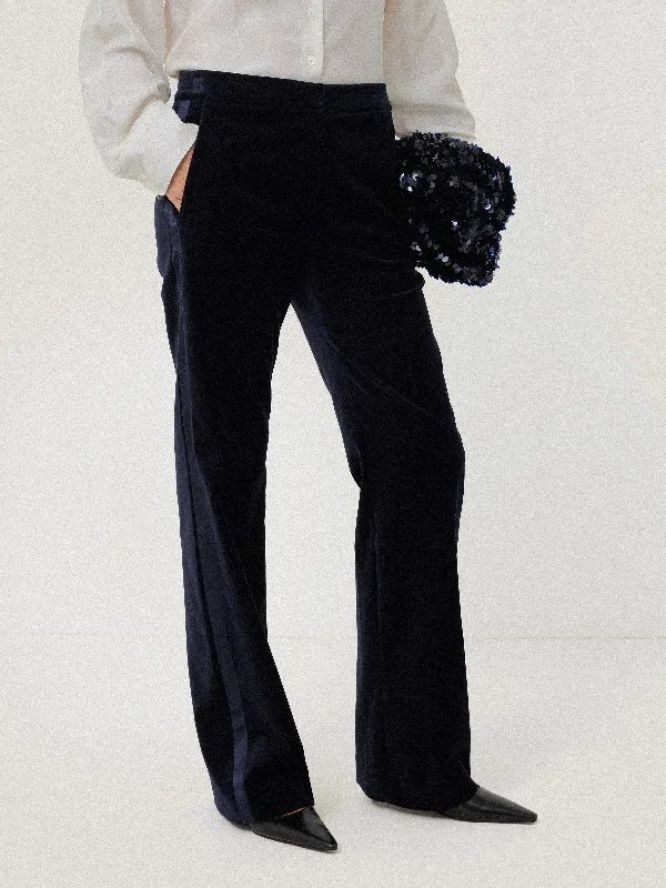 women's sophisticated pantsMason Velvet Trouser | Navy