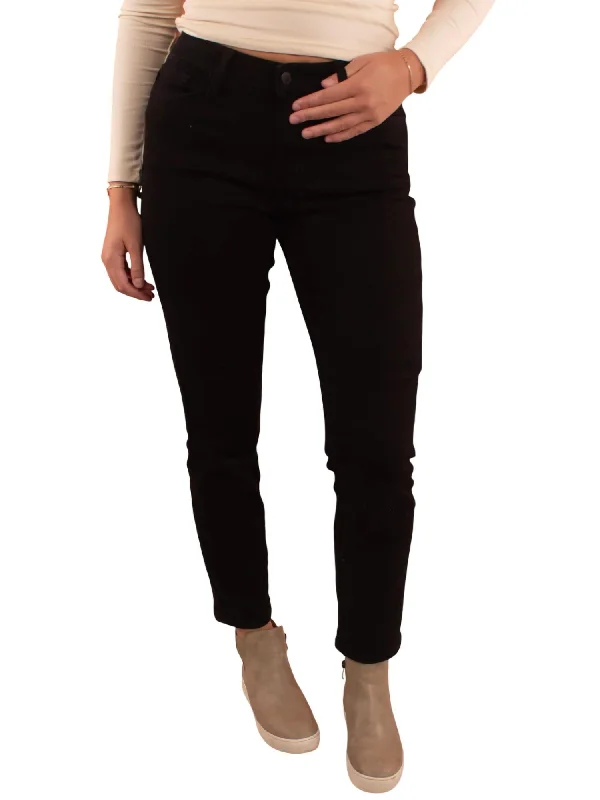 women's polyester pantsMid Rise Slim Fit Jean In Black