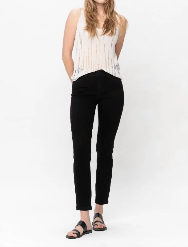 women's bridal pantsMid-Rise Slim Fit Jeans In Black