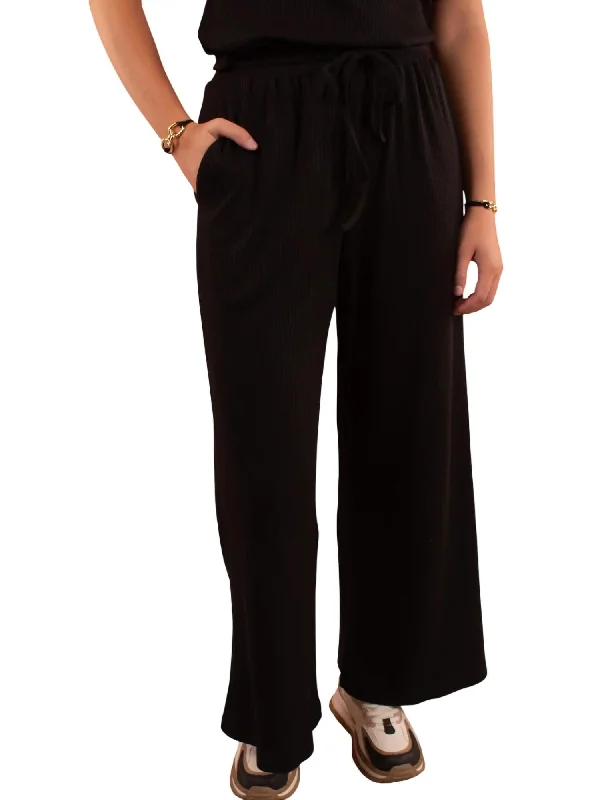 women's leggingsMoonlit Magic Ribbed Slouchy Pant In Black