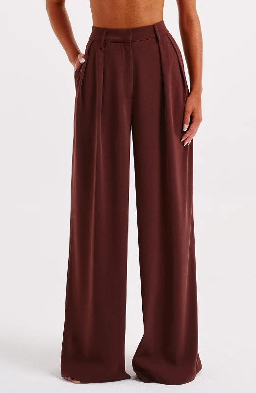 women's elastic waist pantsNoa Pant - Brown