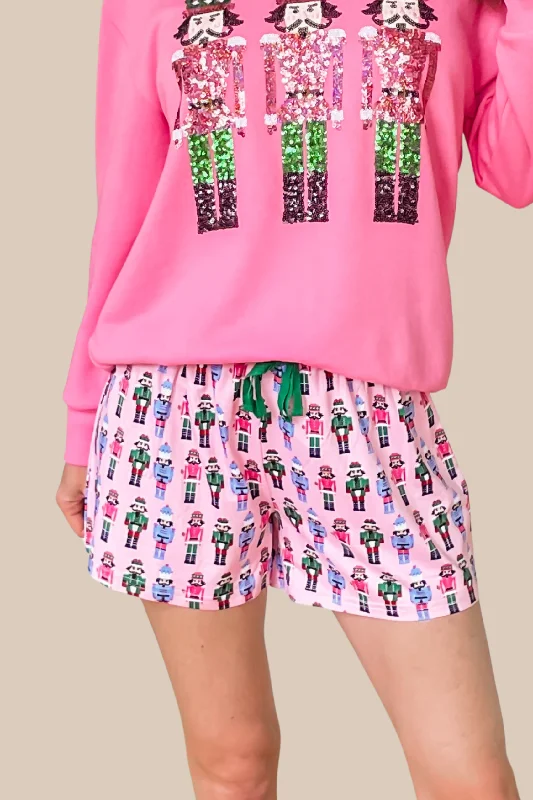 women's luxury pantsNutcracker Pink Pajama Shorts